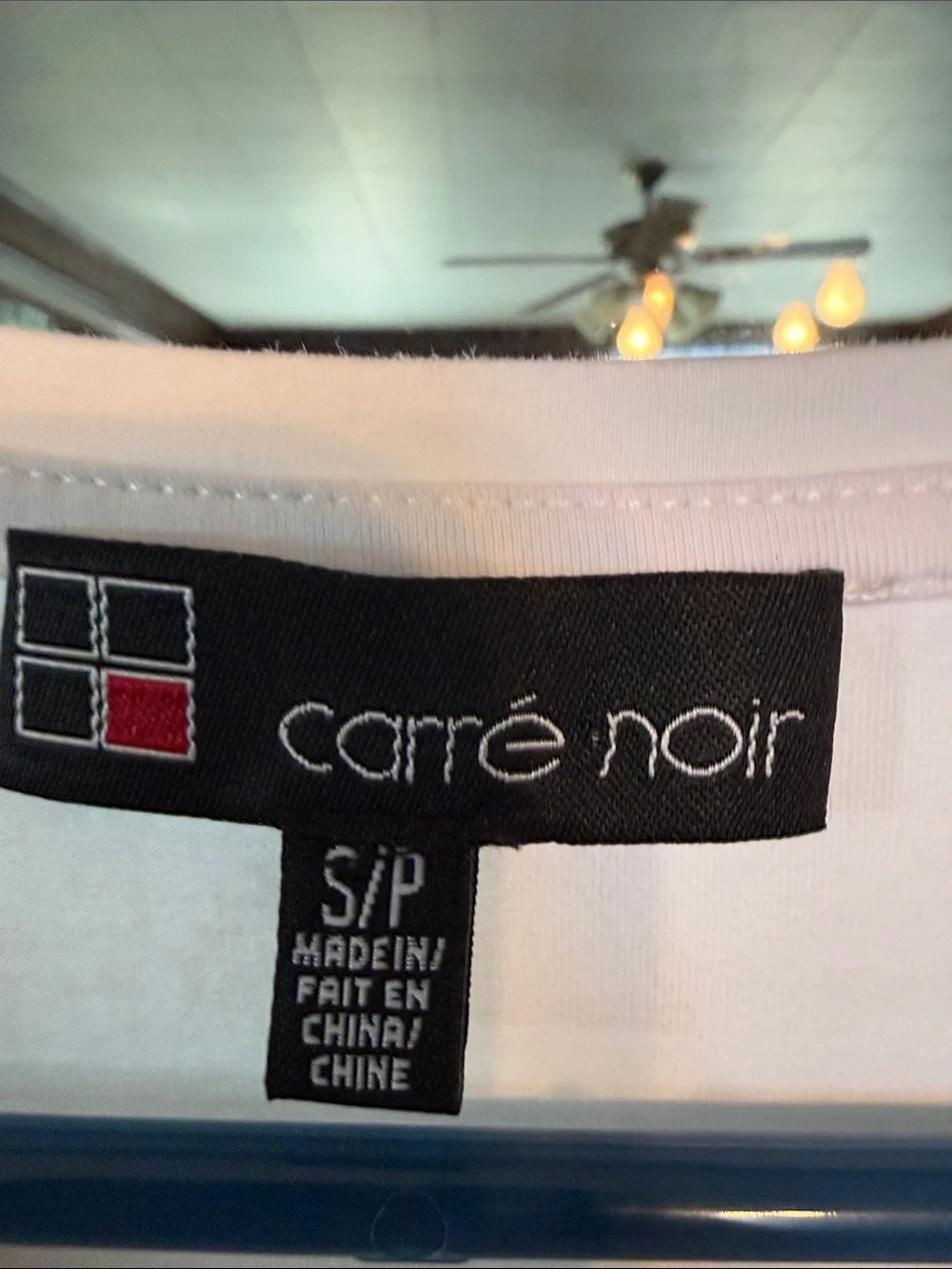 Carre Noir White Polka Dot Scooter Rhinestone Embellished Graphic Tee Small